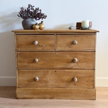 Antique English Pine Dresser, Two over Two 