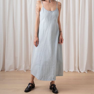 Ali Golden Seamed Tank Dress - Light Denim