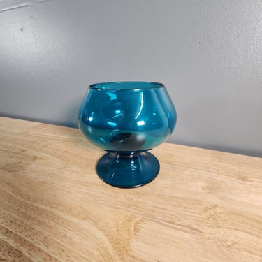 Blue Glass Chalice Vase 