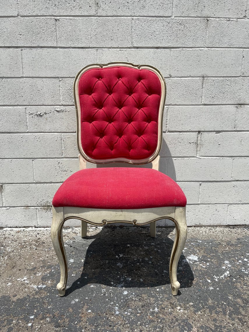 Antique Vanity Chair French Provincial Boudoir Seating Bedroom Pink