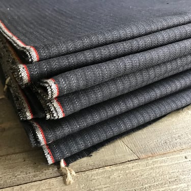 1 Yard French Cotton Twill Fabric, Work Clothes, Vetements de Trevail, Unused, Pinstripe, French Period Textiles, Sold by Yard 
