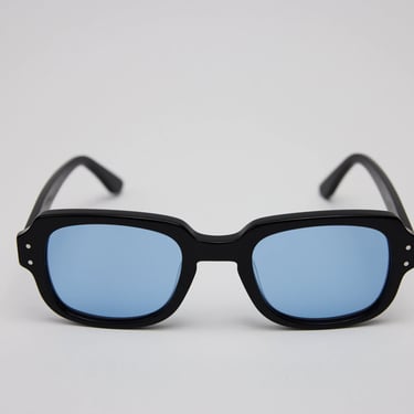 Small - New York Eye_rish "The Downings" Frame. Black Frame with Blue Lenses 