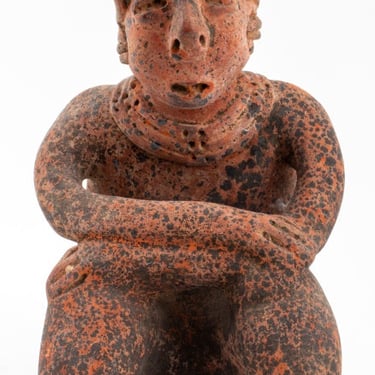 Pre-Columbian Nayarit Seated Figure Redware Statue