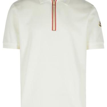 Moncler White Cotton Polo Shirt Men