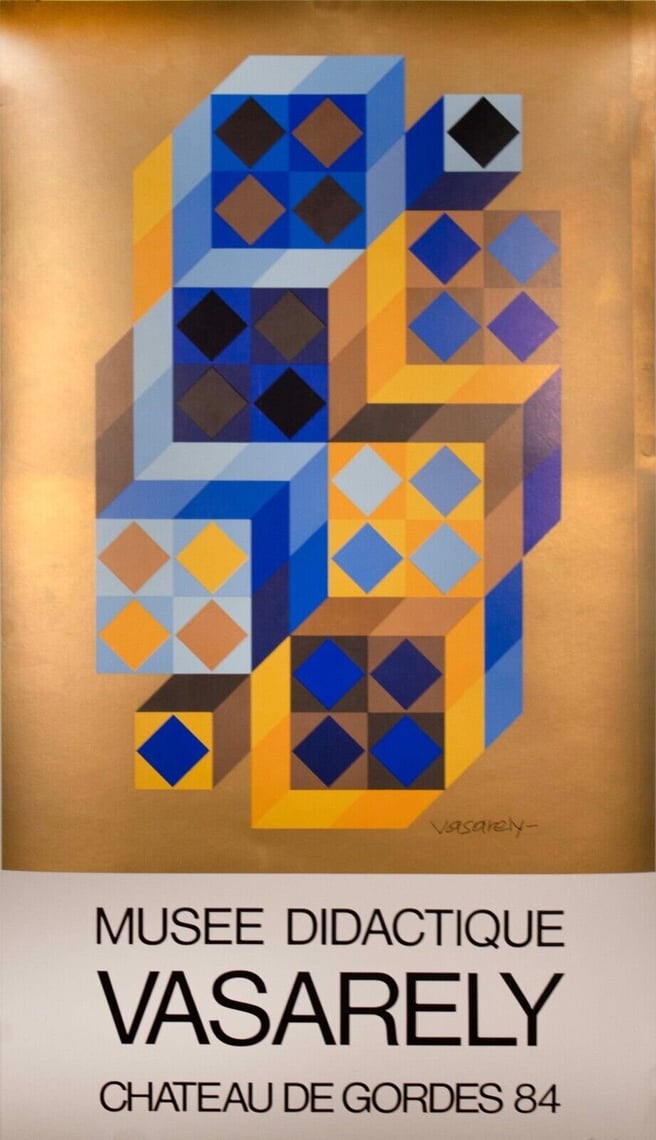 Vasarely Musee Didactique Op Art Vintage Exhibition Gallery Poster ...