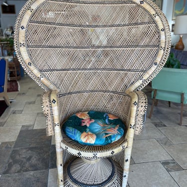 Vintage Wicker Peacock Armchair