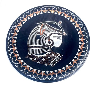 Egyptian Decorative Plate, Cleopatra Decorative Plate, Egyptian Home Decor, Mixed Metals Decorative Plate, Vintage Ethnic Plate, Brass Plate 