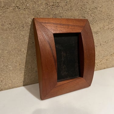 Mexican Modernism Tabletop Picture Frame Curved Mahogany 1970s Mexico 