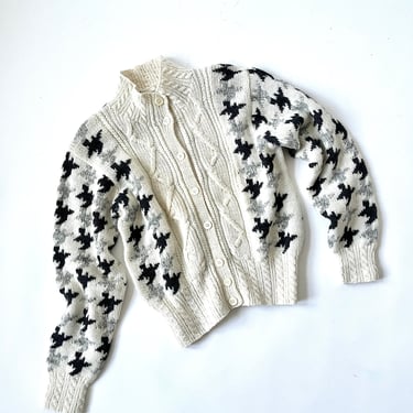 Vintage Cardigan Sweater Hand Knit Cardigan Dana Buchman Wool 