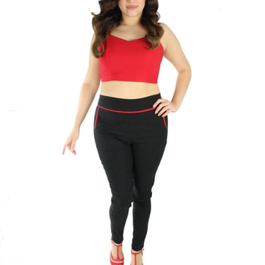Pin up Stretchy Red Crop Top 