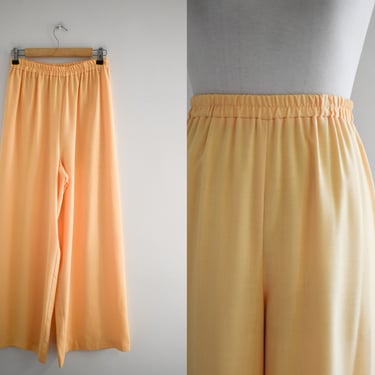 1990s Butter Yellow Wide Leg Pants 