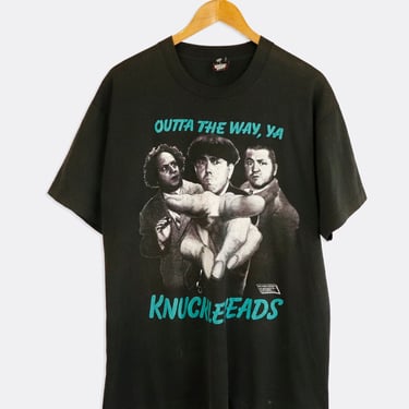 Vintage The Three Stootages Outta The Way Ya Knuckle Head Finger Pointing Portrait T Shirt Sz XL