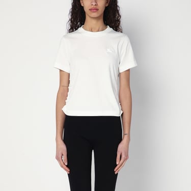 Burberry White T-Shirt With Check Pattern Detail Women