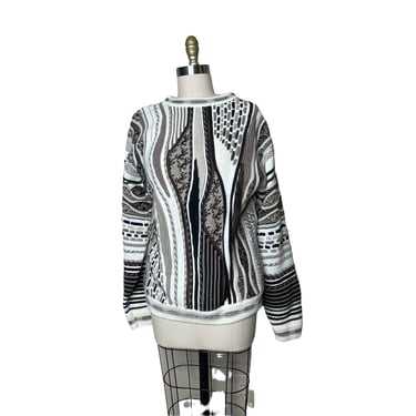 Protege Vintage 90’s Coogi Style 3D Textured Crewneck Sweater Biggie Cosby size m 