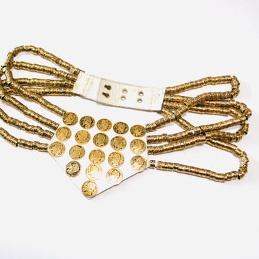 Vintage American Vintage Gold Coin Chain Belt Boho Gypsy Statement Vintage  main image 4