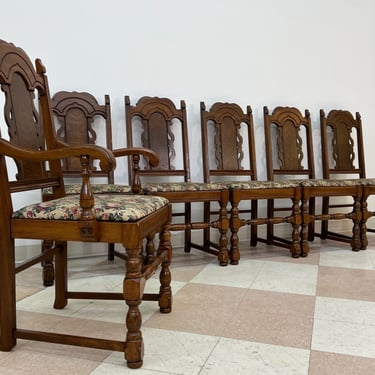 Jacobean Style Dining Chair ~ Set Of 6 