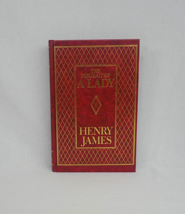 The Portrait of a Lady (1881) by Henry James - Red Hardcover with gold gilt lettering - Classic Literature - Vintage Book 