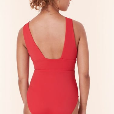 Andie Swim The Mykonos Flat One Piece - Cherry Red