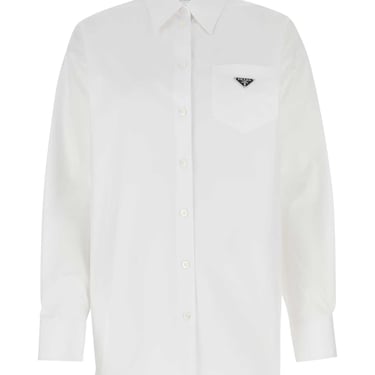 Prada Women Black Poplin Shirt