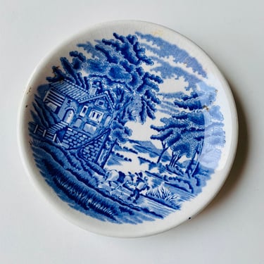 Vintage Small Plate, Enoch Wood's "English Scenery" Woodsware, ironstone, transferware, for Trinket Dish, decor, collectible, gift 