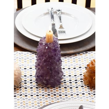 OMC Natural Amethyst Candle Holder
