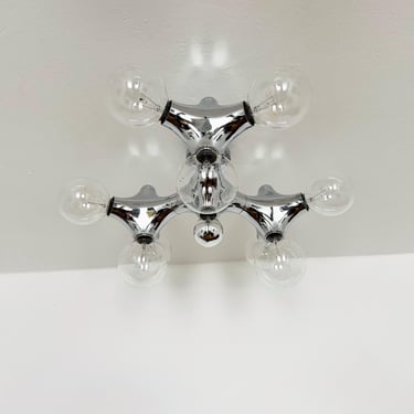 Large Mid-Century Sputnik Gemini Flush Lamp by Gebrüder Cosack | 1970s 