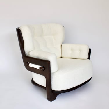 Guillerme et Chambron French Stained Oak Model Denis Lounge Chair Votre Maison 