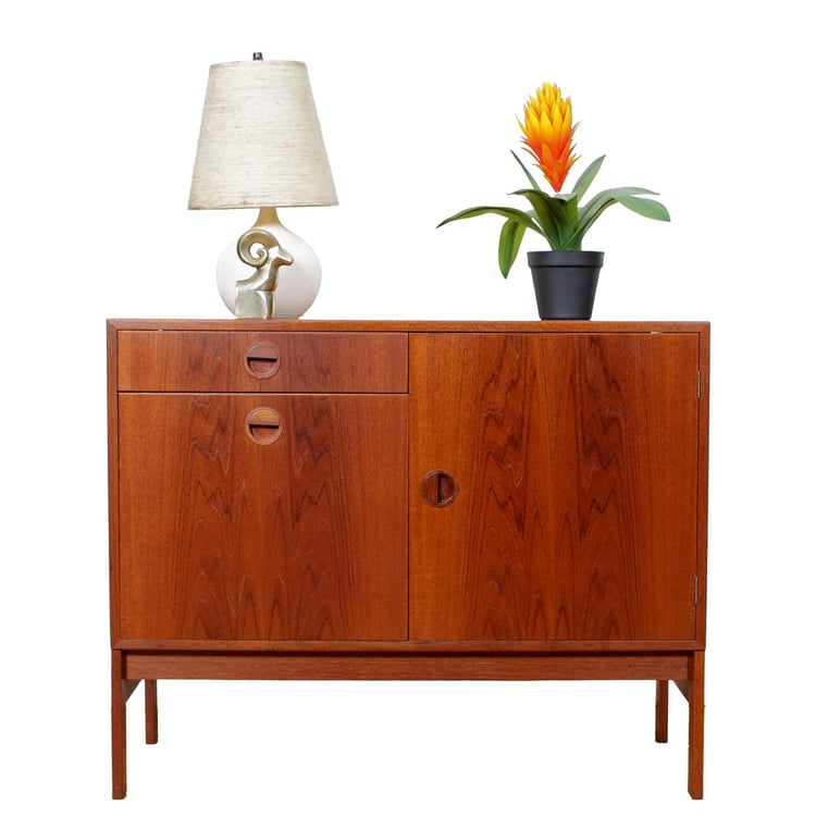 Danish Modern Teak 36&#8243; Cabinet with Mixed Storage