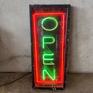 "Open" Neon Sign in Metal