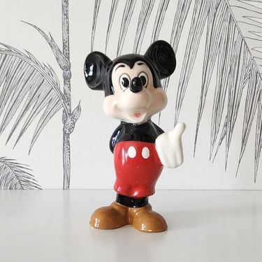 Vintage Mickey Mouse Statue, Ceramic, Hand-painted, Walt Disney Productions, made in Japapn, circa 60's 
