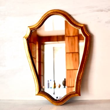 Vintage France Mirror in Gilded Wooden Frame Baroque Decor Wall Decor Antique Mirror 