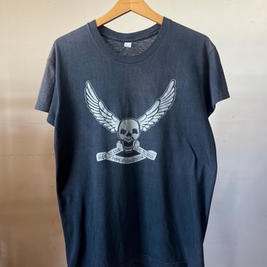 Sm Med, Vintage 1970s Harley Davidson Skull and Wings T-shirt, Memphis Tennessee, J 