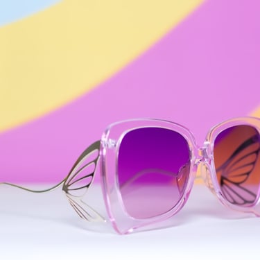 70s Flutter Retro Lavender Oversized Butterfly Sunglasses Vintage 70s Inspired 