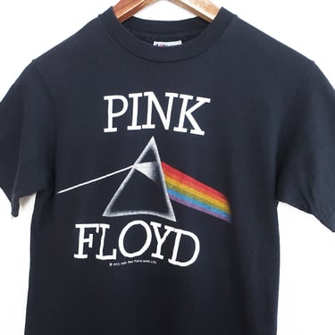 vintage Pink Floyd shirt / 80s band shirt / 1980s Pink Floyd Dark Side of the Moon black band t shirt Small 
