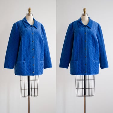 blue corduroy jacket 90s plus size vintage oversized chore coat 