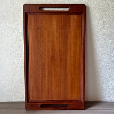 Vintage Teak Dansk Serving Tray with Handles, Large Wooden Tray, Danish Modern Tray, Mid Century Modern Wood Tray 