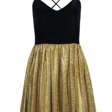 Amanda Uprichard - Black Dress w/ Gold Skirt Sz S
