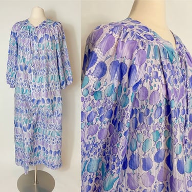 Vintage Brownstone Studio Purple and Blue  Housedress early 2000s 