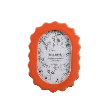 Orange Oval Scallop Edge Ceramic Frame