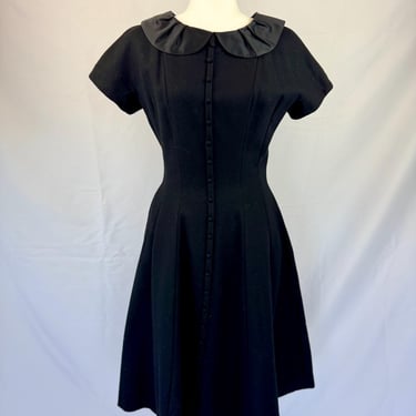 1950s Jonathan Logan Black Wool Dress 