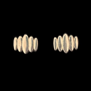 1950s Gold Plated Five Ellipse Cuff Links by Swank | 50s Vintage Gold Tone Standing Oval Cufflinks 