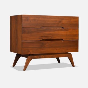 Mid-Century Californian Modern Sculpted Walnut Chest 