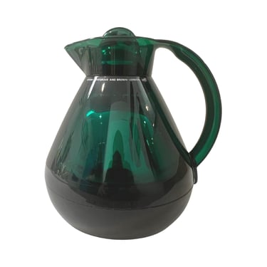 Vintage Alfi green thermal carafe designed by Lovegrove and Brown London lucite acrylic mid century modern 