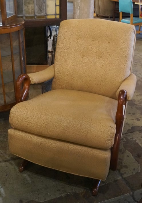 Antique Tan Rocking Chair w Swan Neck Arms Salvage One Chicago IL