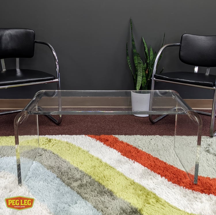 Lucite waterfall coffee table Peg Leg Vintage Beltsville, MD