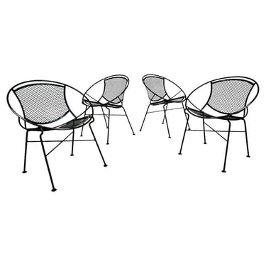4 Radar Patio Dining Chairs by Maurizio Tempestini for Salterini 