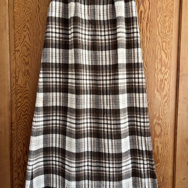 Wool plaid maxi skirt