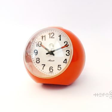 Adriatic Desktop Bubble Vintage Alarm Clock Design Icon Orange Space Age Atomic Style From '70s Germany 