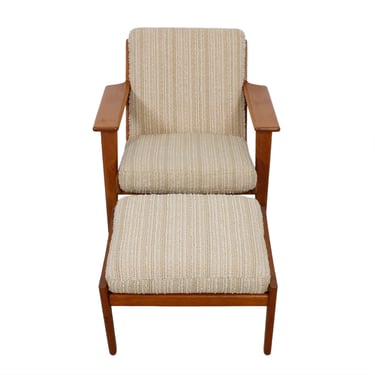 Hans Wegner Lounge Chair + Ottoman for GETAMA GE-290