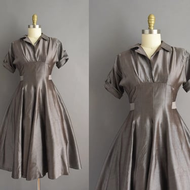 1950s dress | Beautiful Sweeping Full Skirt Cocktail Party Dress | XS Small | 50s vintage dress 